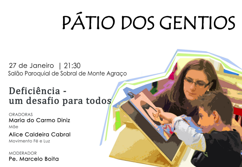 Cartaz do evento, onde se vê na parte direita da imagem uma mãe (ou educadora) a ajudar o filho ou aluno a pintar/desenhar.